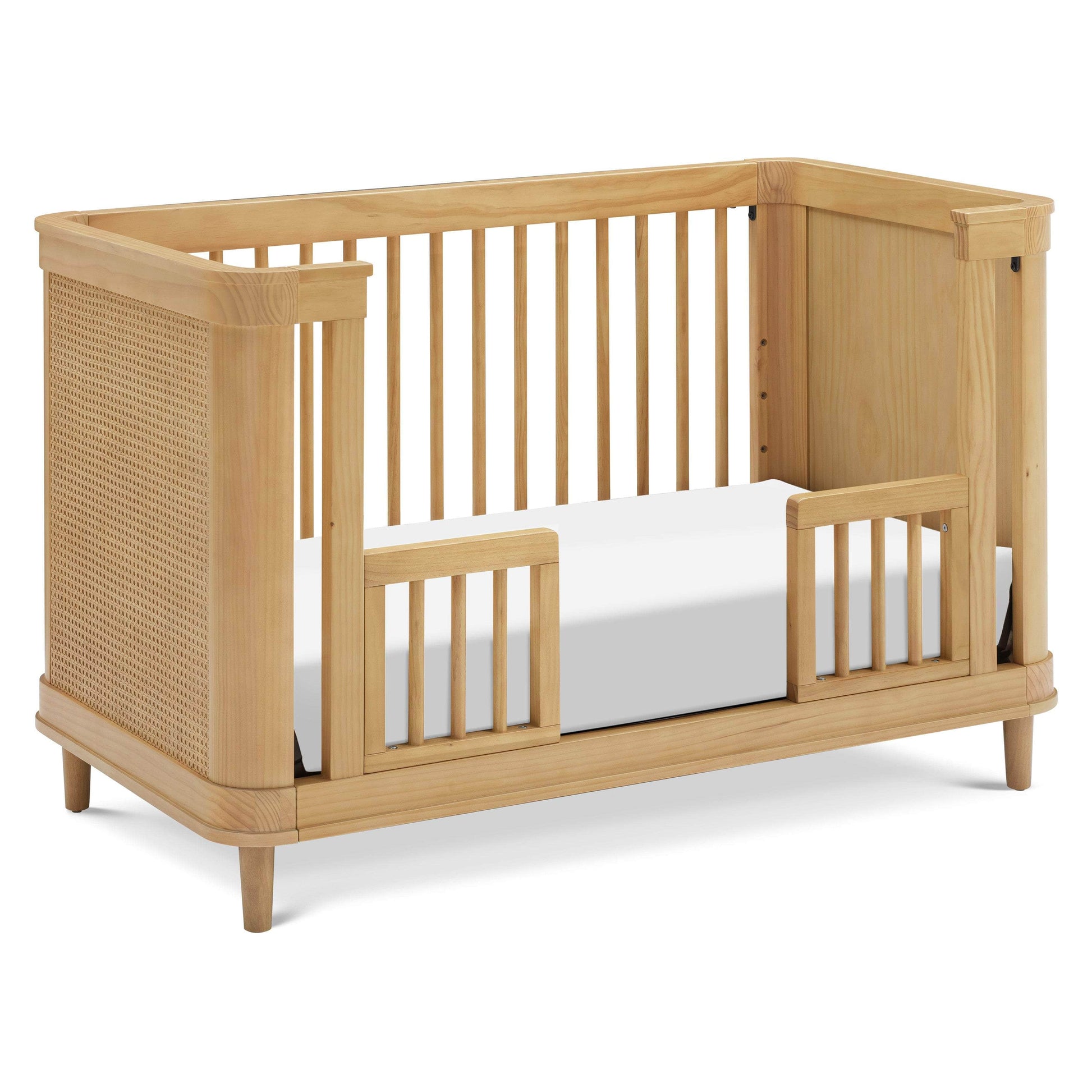 3-in-1 Convertible Baby Crib with Canopy - White Nursery Furniture for Newborns to Toddlers | Perfect for Bedrooms, Daycares & Nursery Rooms