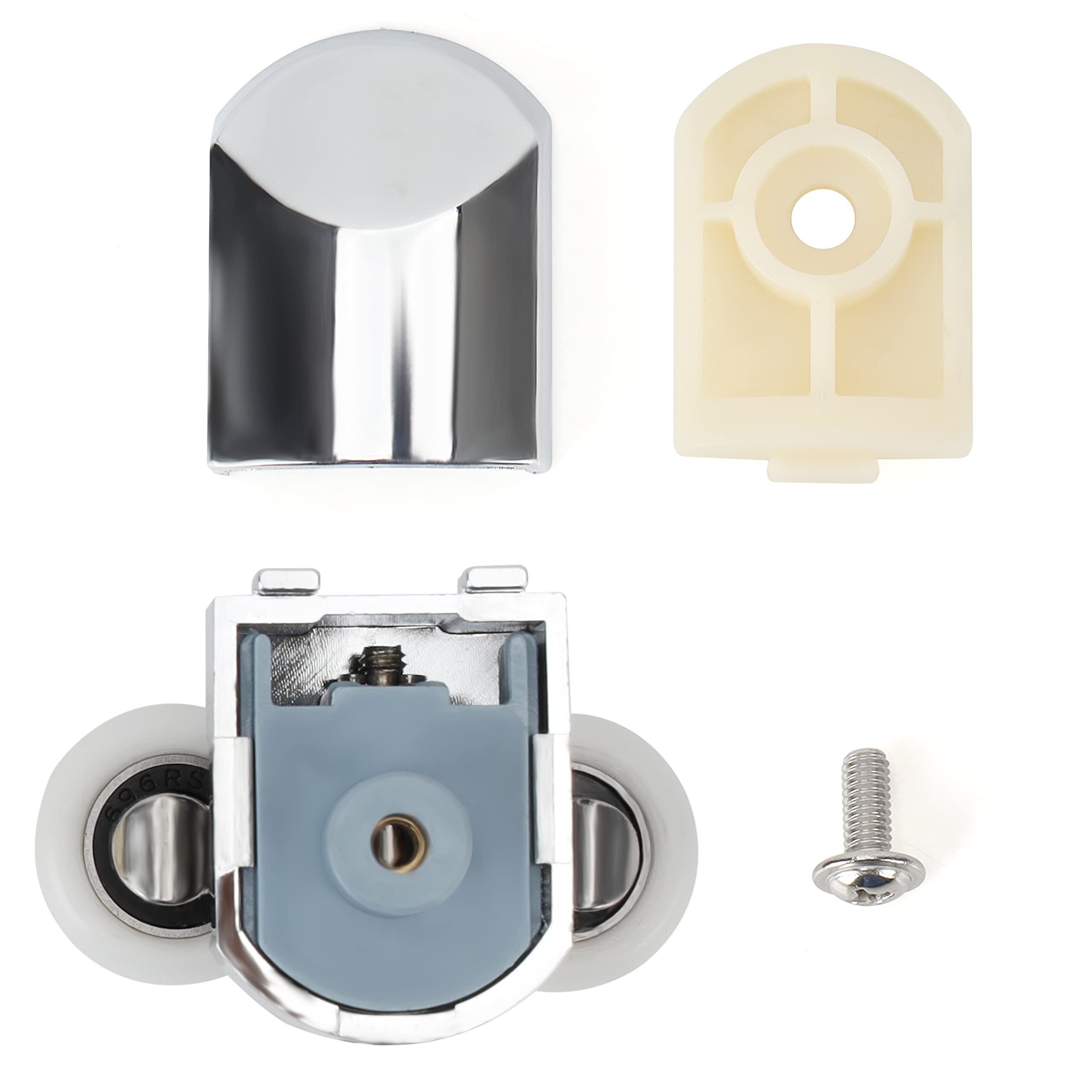 Belle Vous 8-Pack Shower Door Rollers - 23mm Zinc Alloy Replacement Wheels for Smooth Sliding Glass Shower Enclosures - Durable Bathroom Accessories for Home & Hotel Renovation