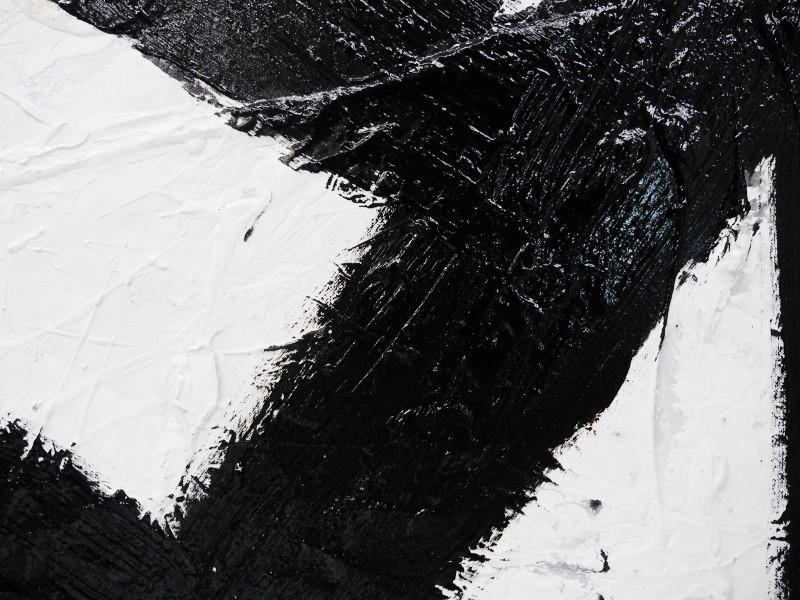 Minimalist Black and White Abstract Painting - 140cm x 100cm Modern Canvas Wall Art - Perfect for Living Room, Bedroom or Office Decor