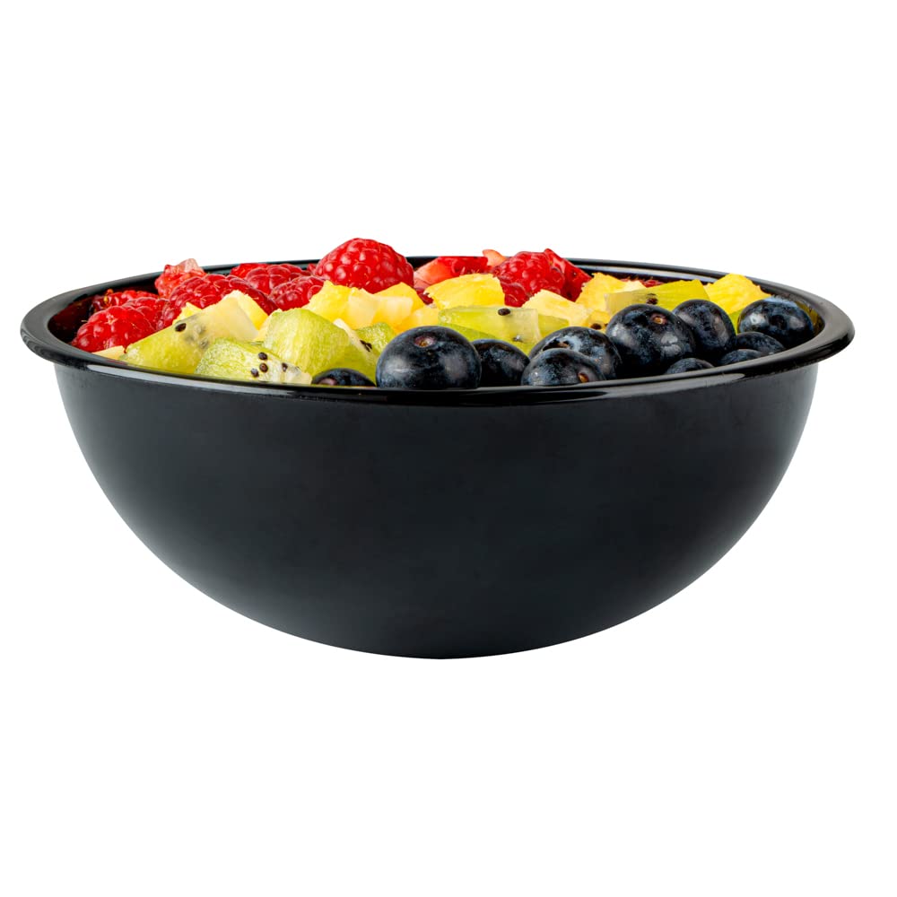 200-Pack 18oz Recyclable Plastic Salad Bowls - Disposable Black Restaurantware for Pasta, Salads, Takeout | BPA-Free, Eco-Friendly Food Containers for Catering, Parties & Meal Prep