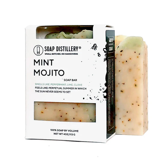 Refreshing Mint Mojito Bar Soap by Soap Distillery - Natural Handmade Soap for Men & Women - Perfect for Shower, Bath & Gift Giving