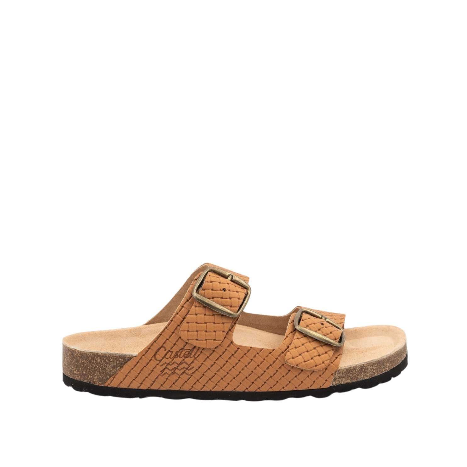 Women's Plain Leather Sandals with Open Toe - 1727 M Greco Trenza - Comfortable Casual Summer Footwear for Beach, Vacation & Everyday Wear
