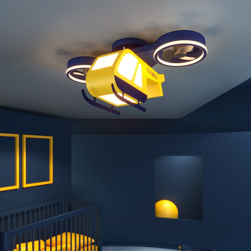 Airplane-Themed LED Light and Fan - Stylish Cooling for Bedroom, Office & Kids Room | Perfect for Home Decor & Summer Comfort