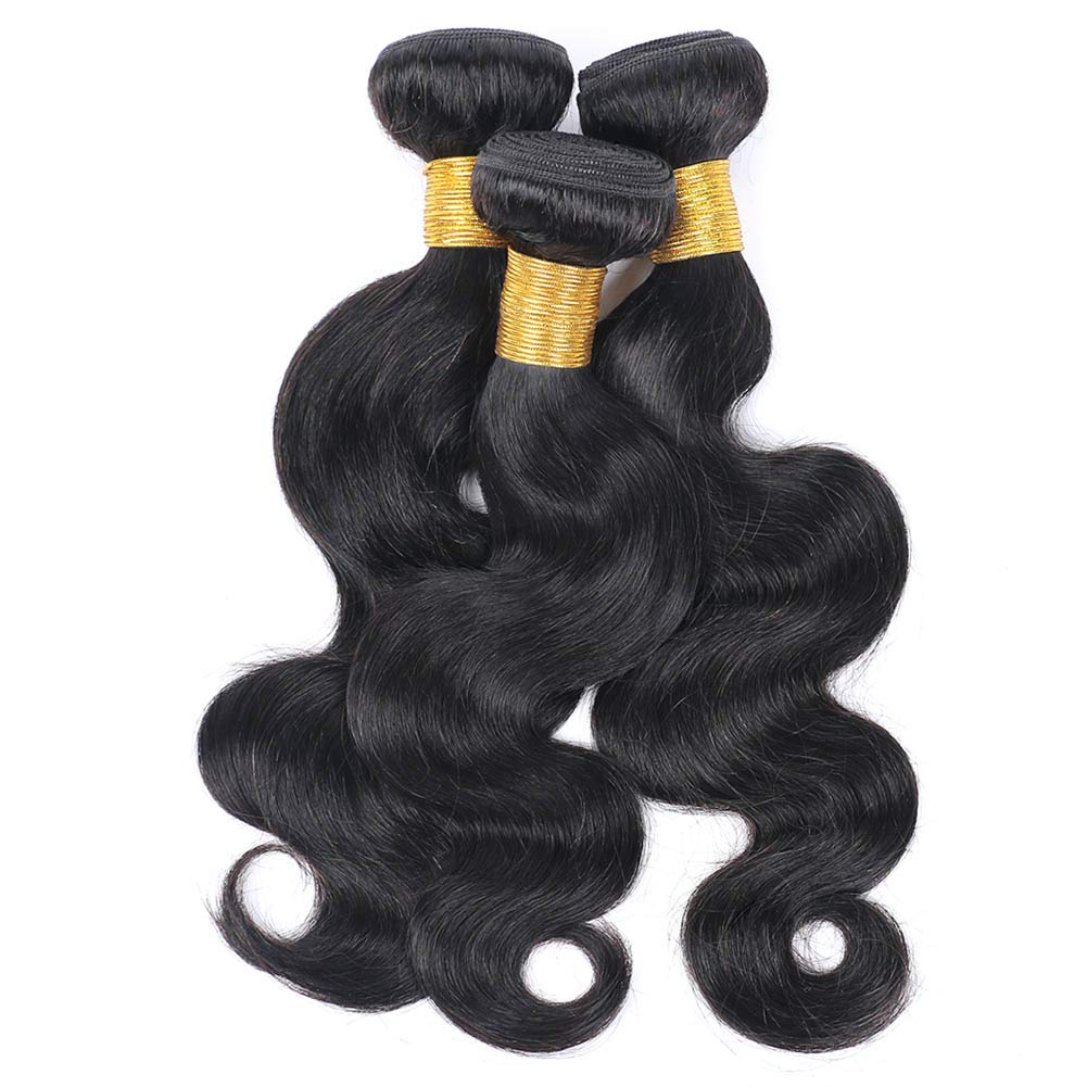 Premium 10A Grade 100% Unprocessed Virgin Human Hair Bundles - Natural Black Body Wave Weave (20/22/24 Inch) - Perfect for Protective Styles, Sew-Ins, and Everyday Glamorous Looks