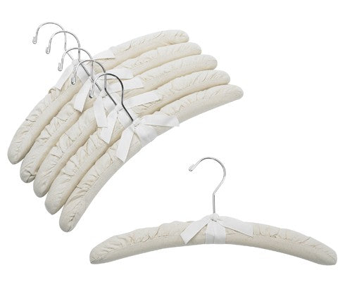 Premium Natural Canvas Padded Hangers - Gentle on Clothes, Non-Slip Shoulder Support - Perfect for Delicate Garments, Dresses & Coats - Closet & Wardrobe Organization Essential