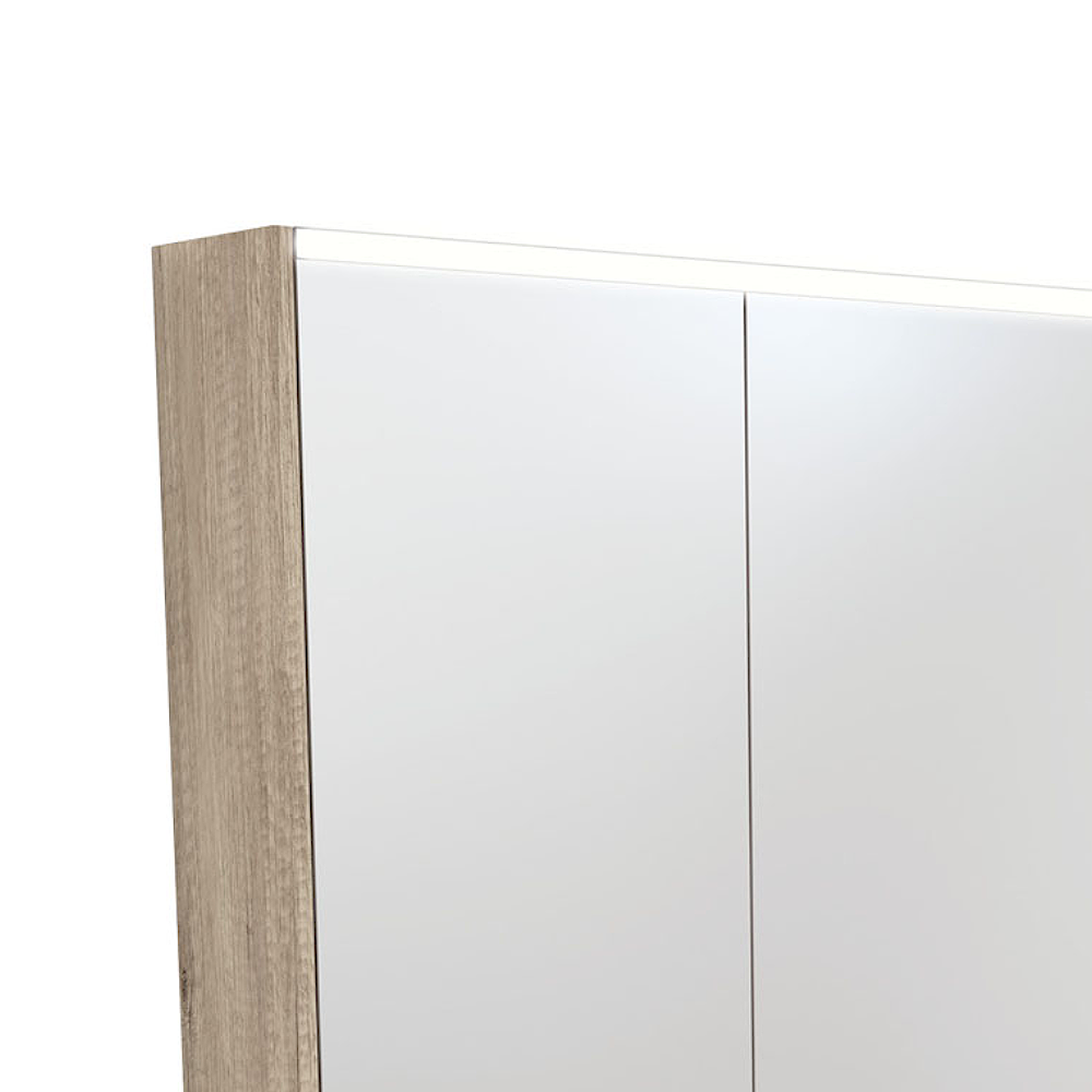 Fienza PSC750S 30-Inch LED Bathroom Vanity Mirror with Touch Control - Modern Scandi Oak Finish for Bathroom, Bedroom & Makeup Area