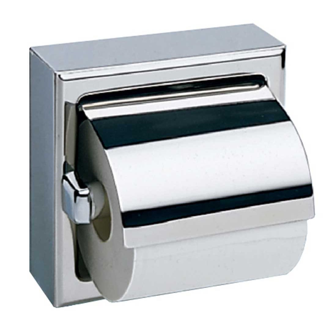 Bobrick B669 Single Roll Toilet Paper Dispenser with Hood - Surface Mounted for Commercial & Public Restrooms