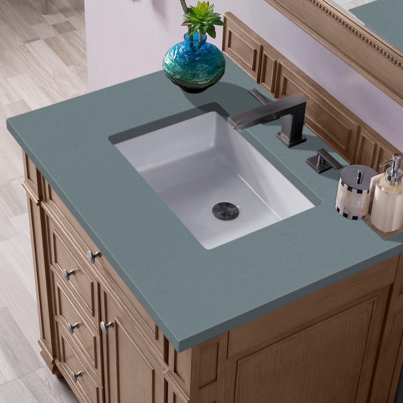 James Martin Vanities Bristol Collection 30-Inch Single Bathroom Vanity in Whitewashed Walnut with Countertop Options - Perfect for Modern Bathroom Remodeling and Home Renovation Projects