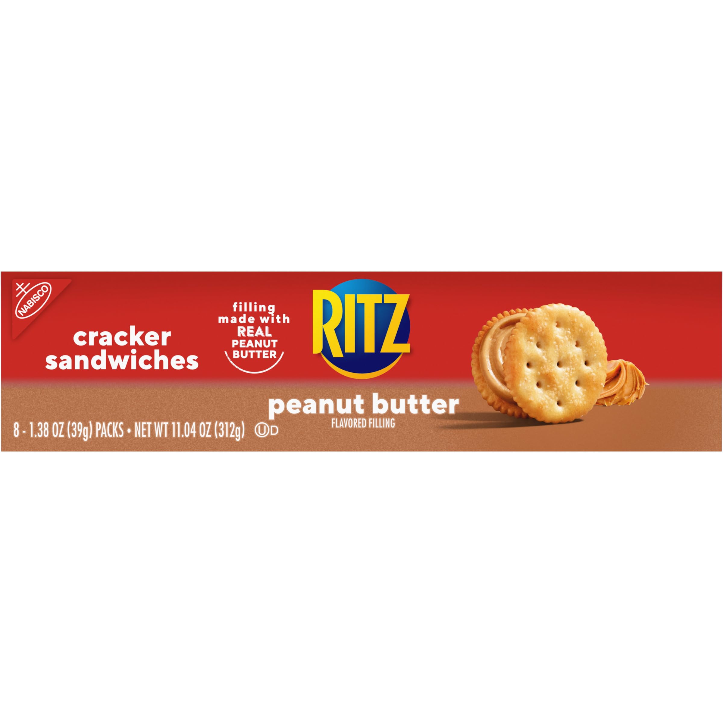 RITZ Peanut Butter Sandwich Crackers - 8 Individual Snack Packs (48 Crackers Total) - Perfect for Lunch Boxes, School Snacks, Office Breaks & On-the-Go Healthy Treats
