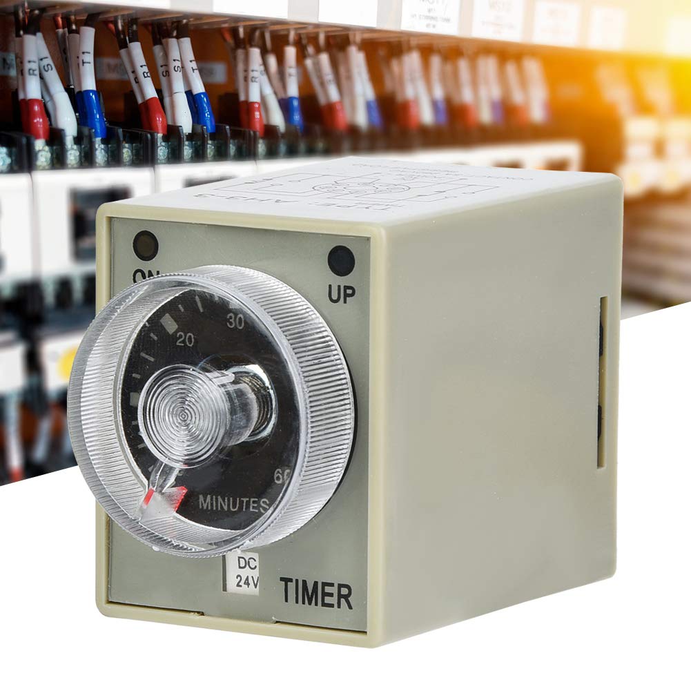24V AC/DC Universal AH3-3 Timer Relay with Adjustable Time Range 0.1S-60M Off Delay - Perfect for Industrial Automation, HVAC Systems & Electrical Control Panels