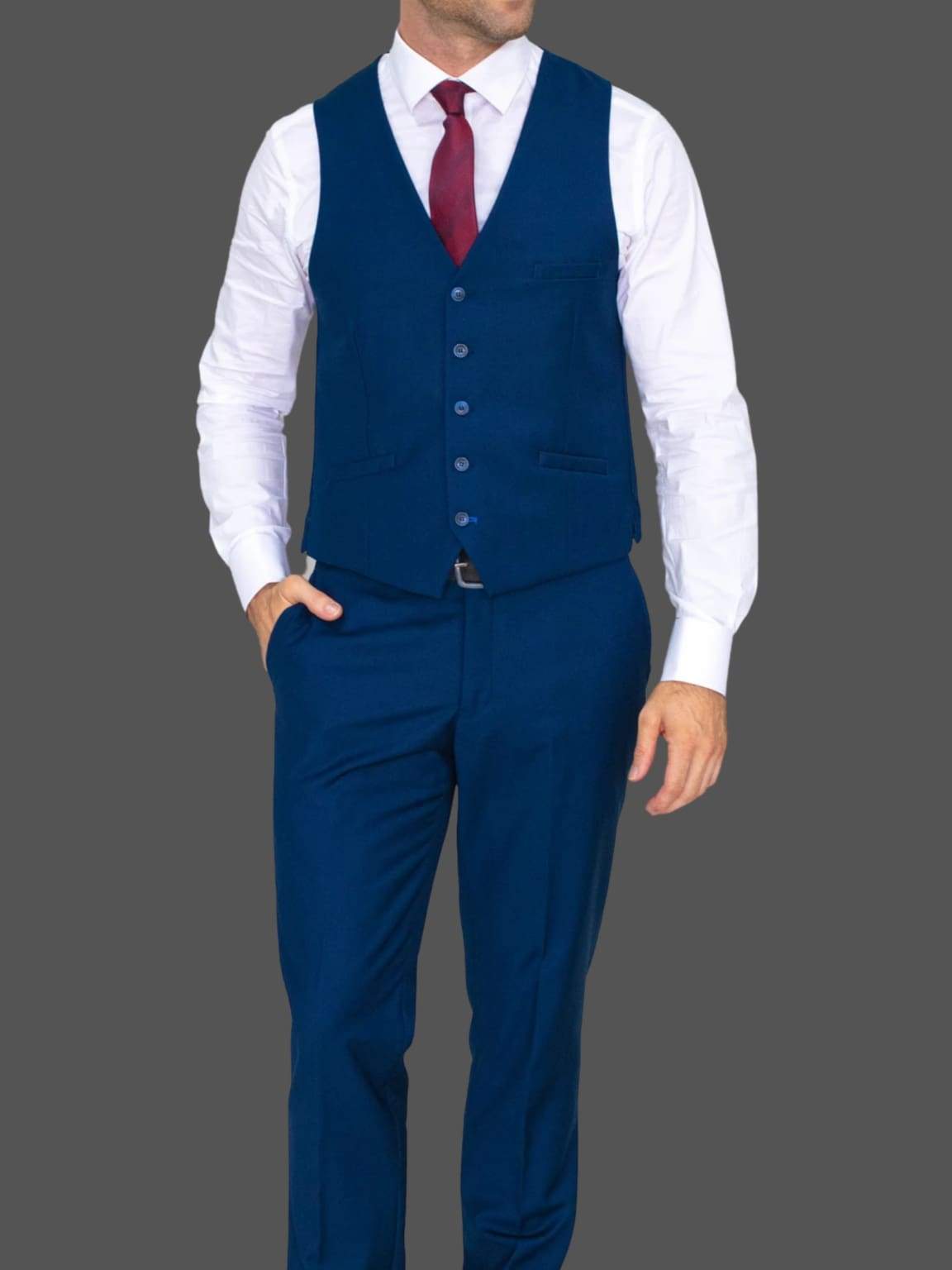 Cavani Jefferson Navy Waistcoat for Men | Slim Fit Formal Vest | Business & Wedding Attire | Perfect for Office, Prom & Special Occasions