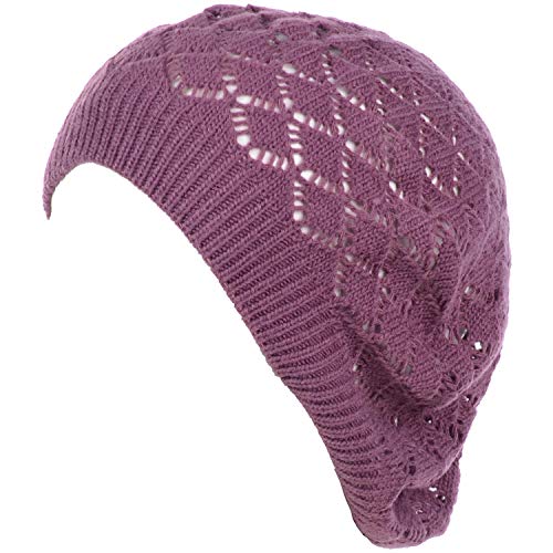 Lace Diamond Knit-plum