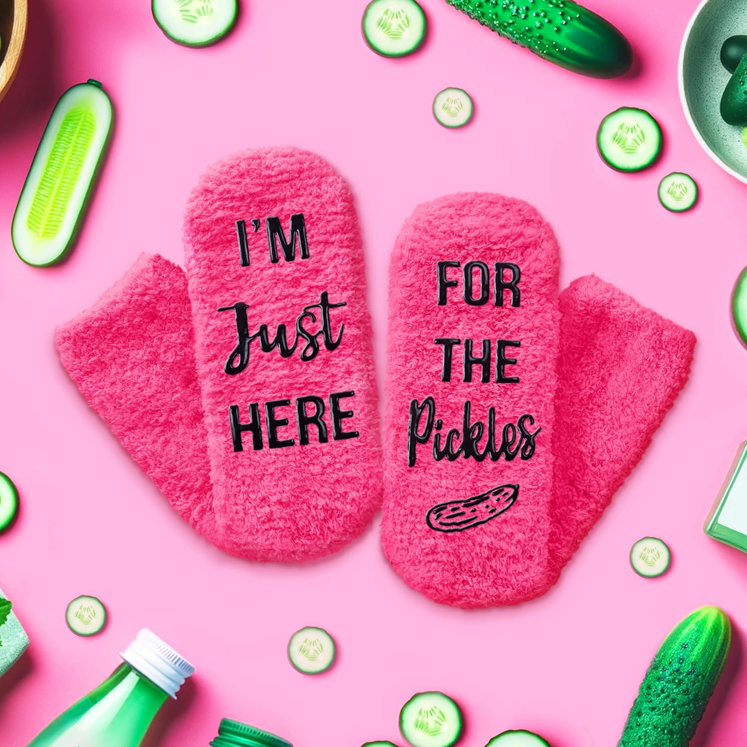 HappyPop Women's Food-Themed Socks - Cute Cupcake, Cake & Pickle Print Crew Socks for Teen Girls | Birthday, Thanksgiving Gift Idea | Perfect for Holiday Parties, Baking Enthusiasts & Fun Outfits