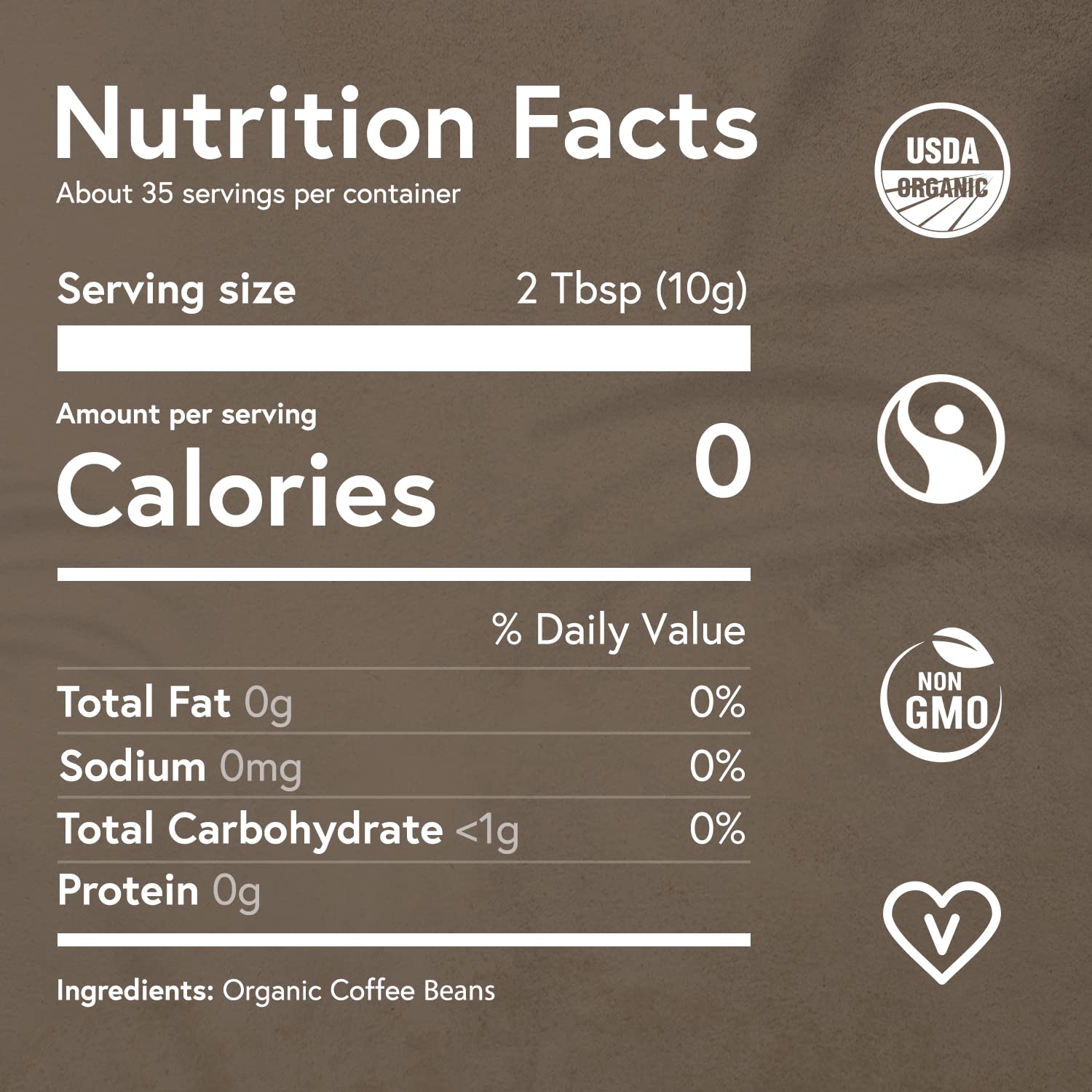 Organic Decaf Coffee Grounds - Low Acid, Medium Roast, Non-GMO - for Sensitive Stomachs