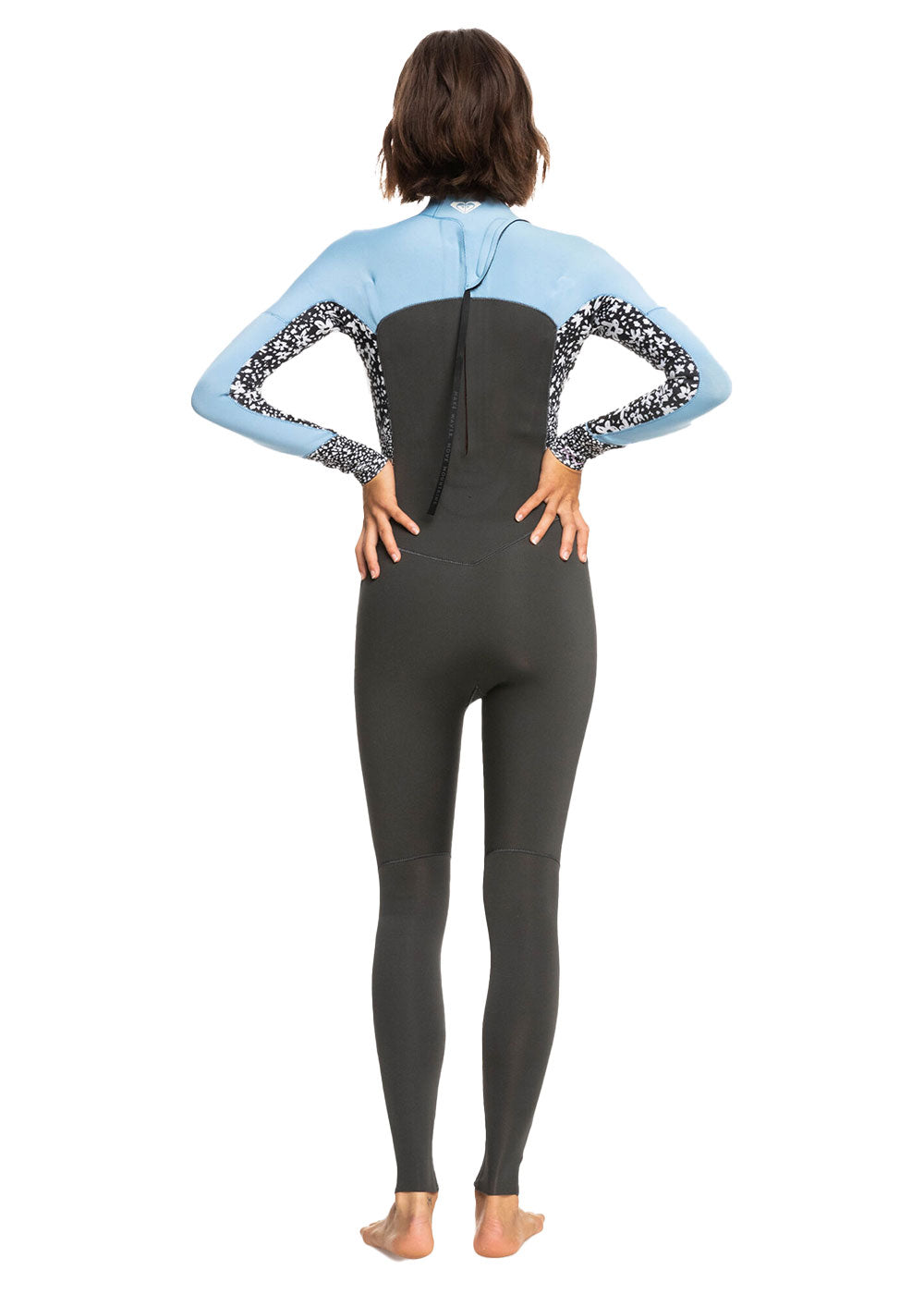 Roxy Women's 4/3mm Swell Series Back Zip Steamer Wetsuit - Surfing, Diving & Water Sports Full Body Wetsuit for Cold Water Protection