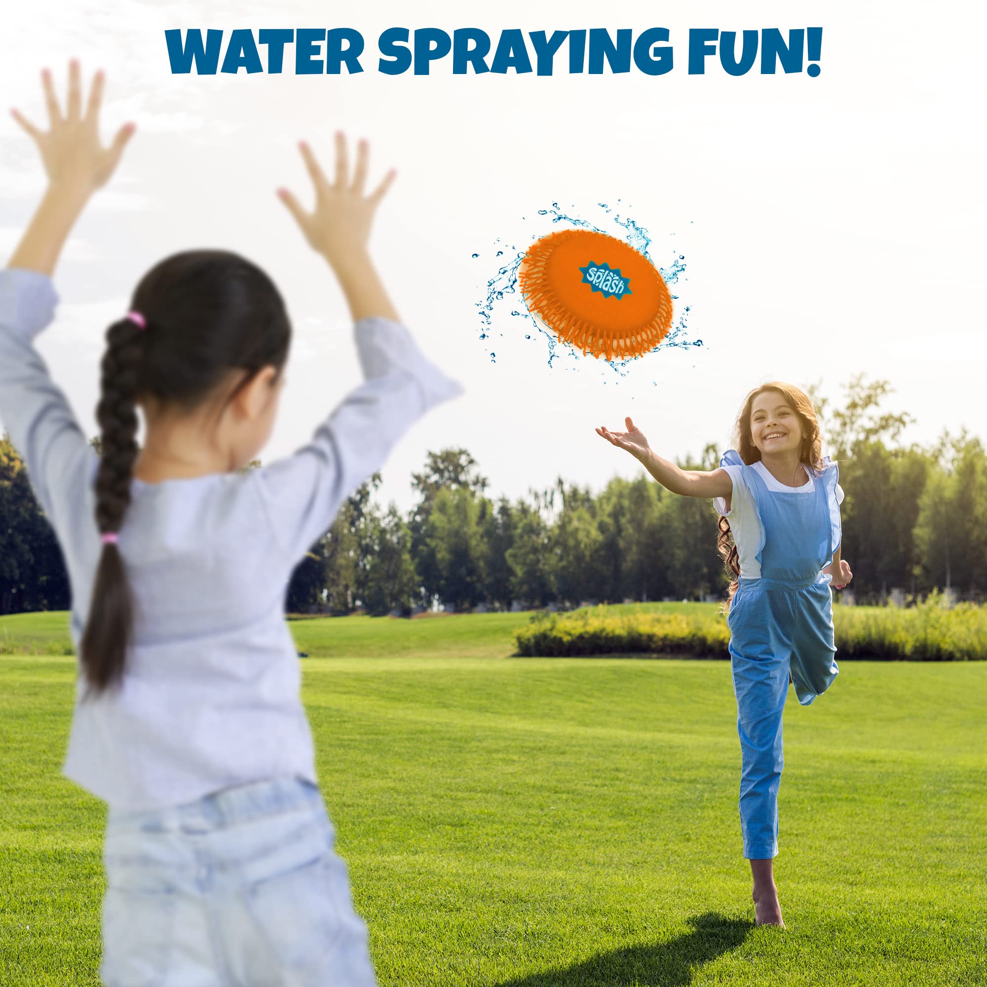 **ArtCreativity Splash Water Flying Disc Toys - Set of 3 Colorful Water Splashing Frisbees for Kids & Adults - Fun Outdoor Summer Games, Pool, Beach, and Backyard Water Play**
