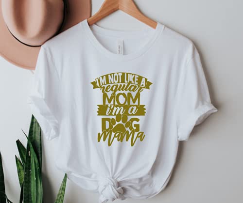Cute Dog Mama Shirt - Stay at Home Dog Mom T-Shirt with Paw Prints, Perfect Mother's Day & Birthday Gift for Dog Lovers, Plus Size Dog Mom Tee for Casual Wear & Dog Park Outings