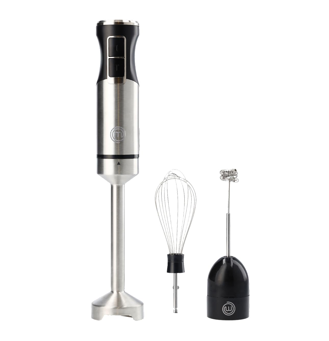 MasterChef 400W Immersion Blender Handheld with Electric Whisk & Milk Frother - Stainless Steel Stick Blender for Baby Food, Soup, Puree, Smoothies, Baking, Cappuccino & Latte - Perfect for Kitchen, Baby Care & Coffee Making