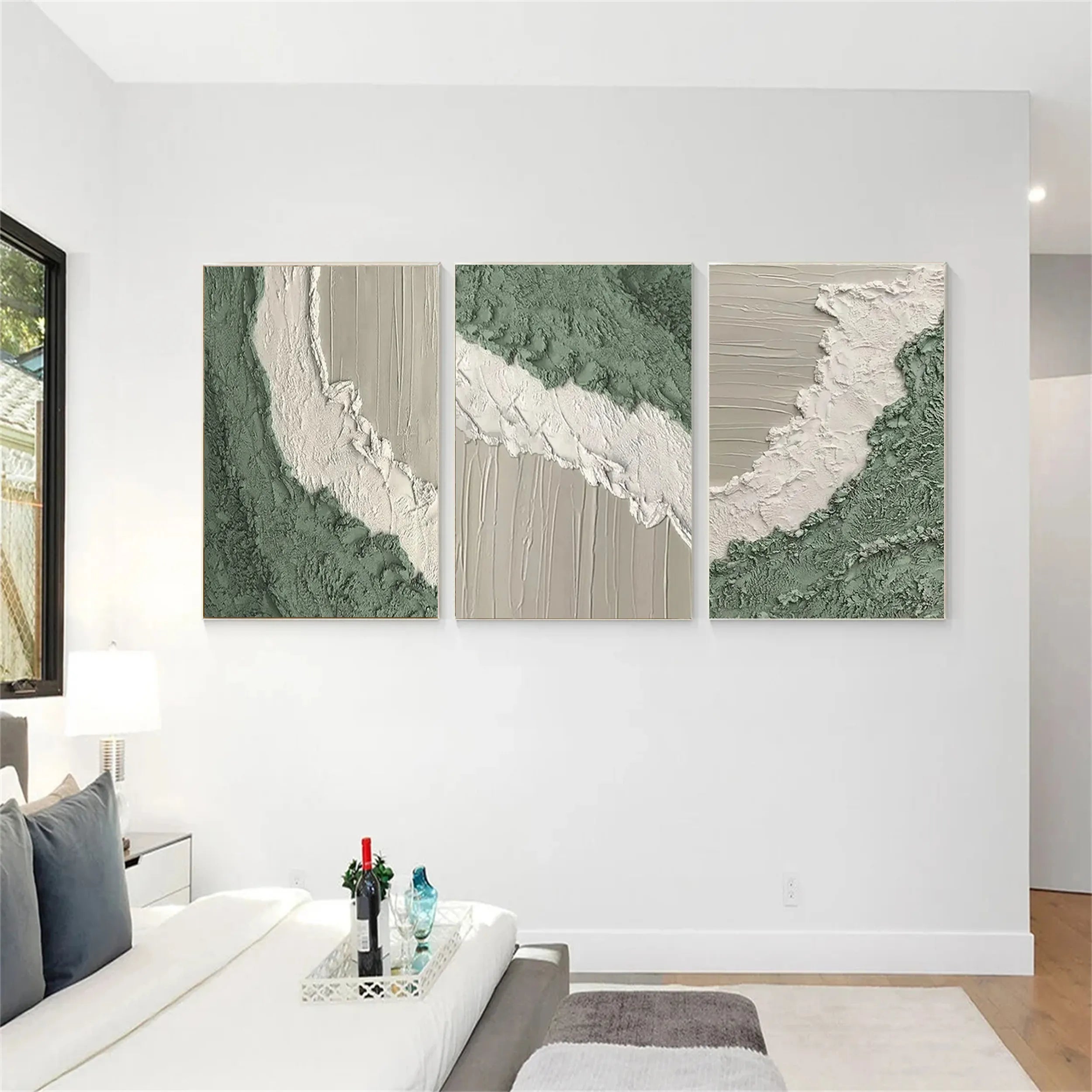 Ocean and Sky Painting Set of 3 - Modern Coastal Wall Art for Living Room, Bedroom & Office Decor | Premium Canvas Prints | #OS146