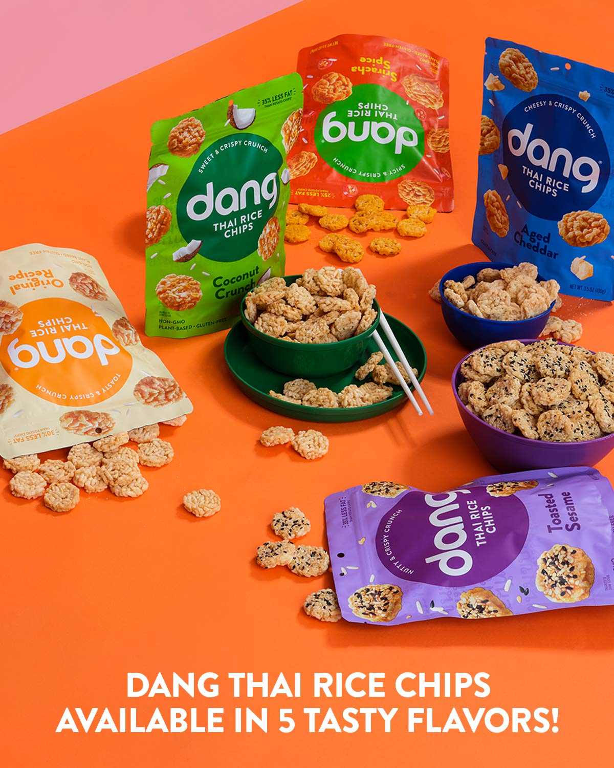 Gluten Free Thai Rice Chips - Healthy Snacks, Soy & Preservative Free - Perfect for Travel & Parties