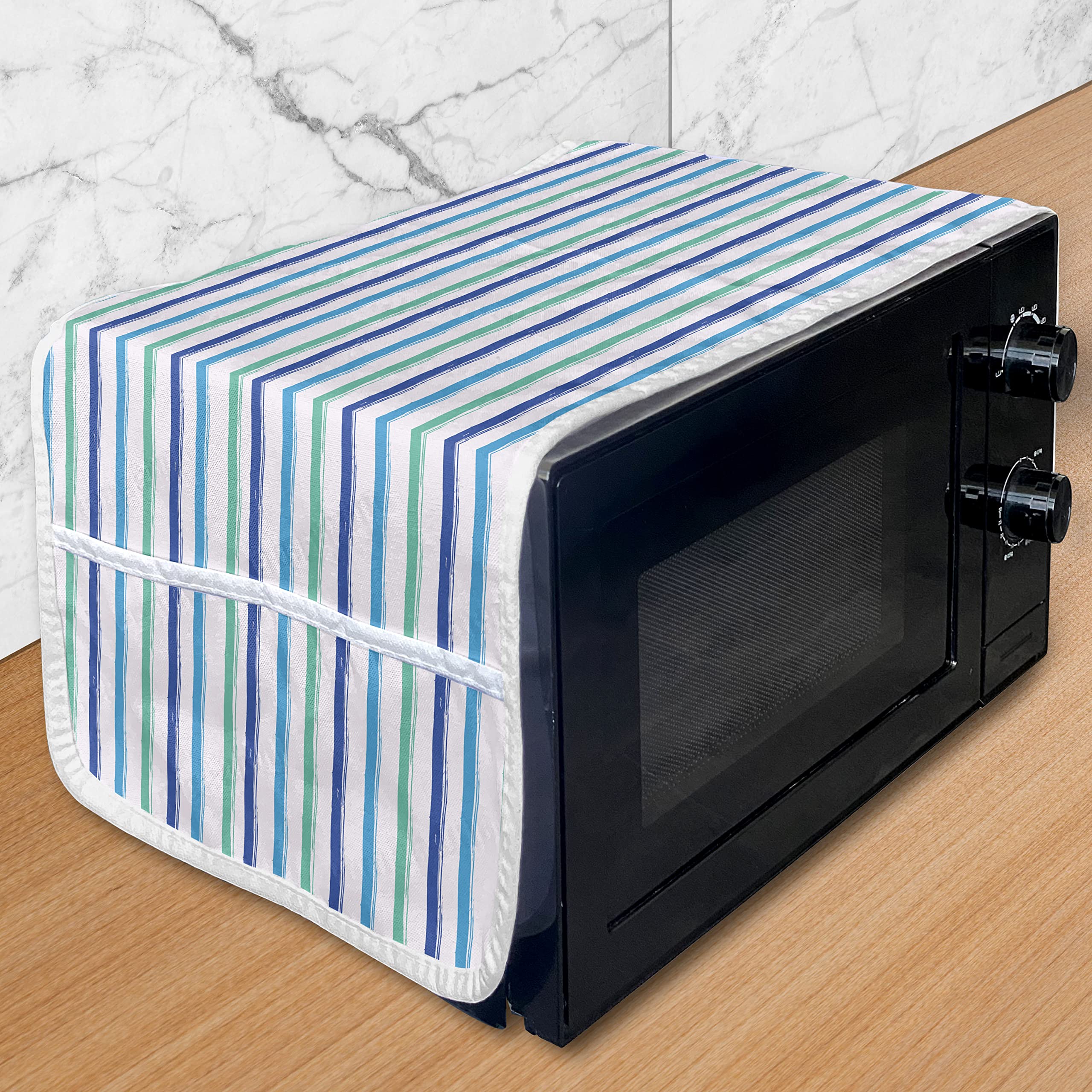 Ambesonne Modern Microwave Cover - Water Resistant Kitchen Organizer with Pockets, 36