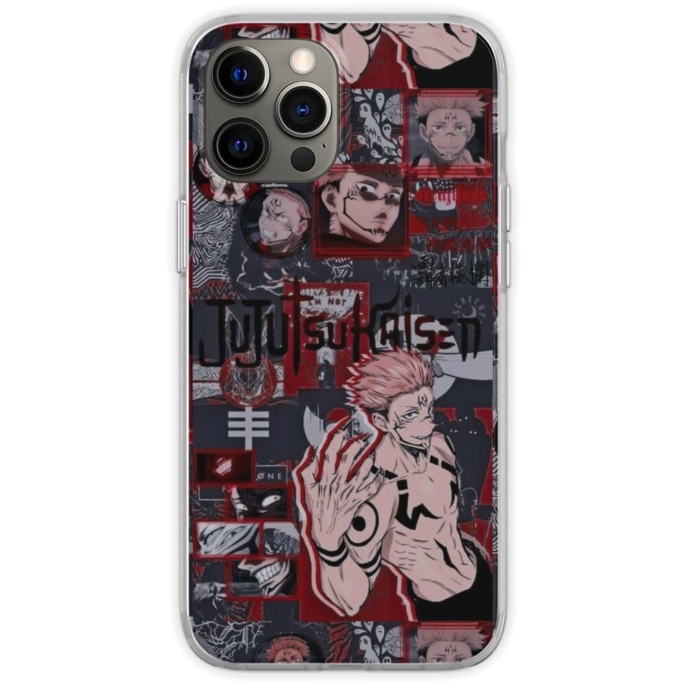 Jujutsu Kaisen Anime Soft Phone Case Compatible with iPhone 8/7/6s Plus/12/13/11/Xs/Xr/Pro Max & Samsung Galaxy Note/S9/S10/S20 Ultra - Cute Protective Cover for Daily Use, School, Work, and Travel