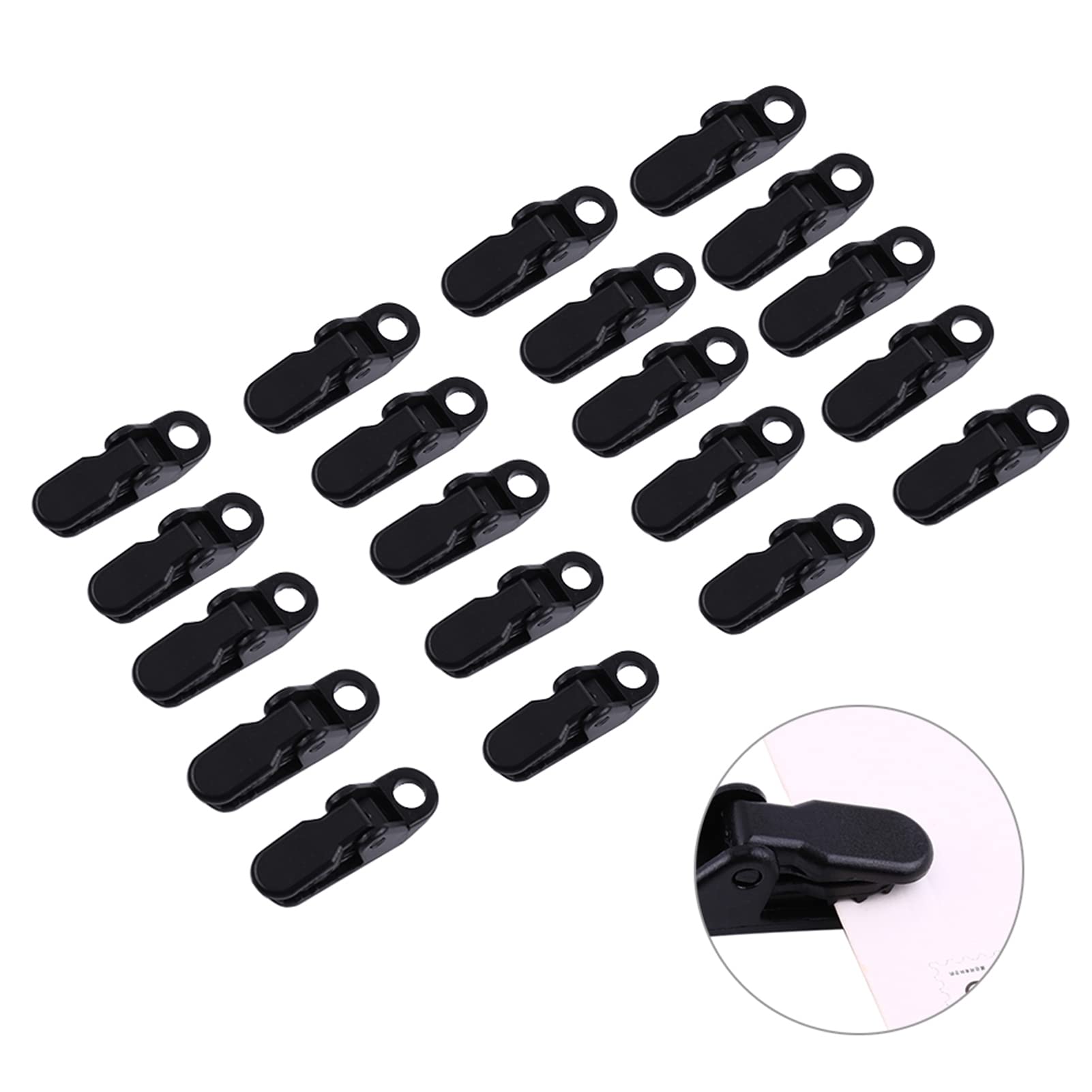 20pcs Heavy Duty Windproof Camping Tent Tarp Clips - Snaps & Tighten Hangers for Outdoor Travel, Hiking, Backpacking Gear - Durable Shelter Accessories for Rain, Snow & Wind Protection