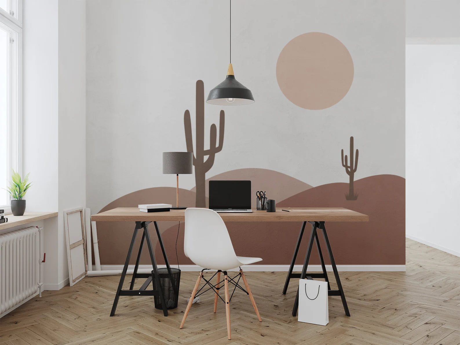 Desert Valley Wall Murals - Cactus & Joshua Tree Wallpaper for Home Decor | Perfect for Living Room, Bedroom & Office Wall Art