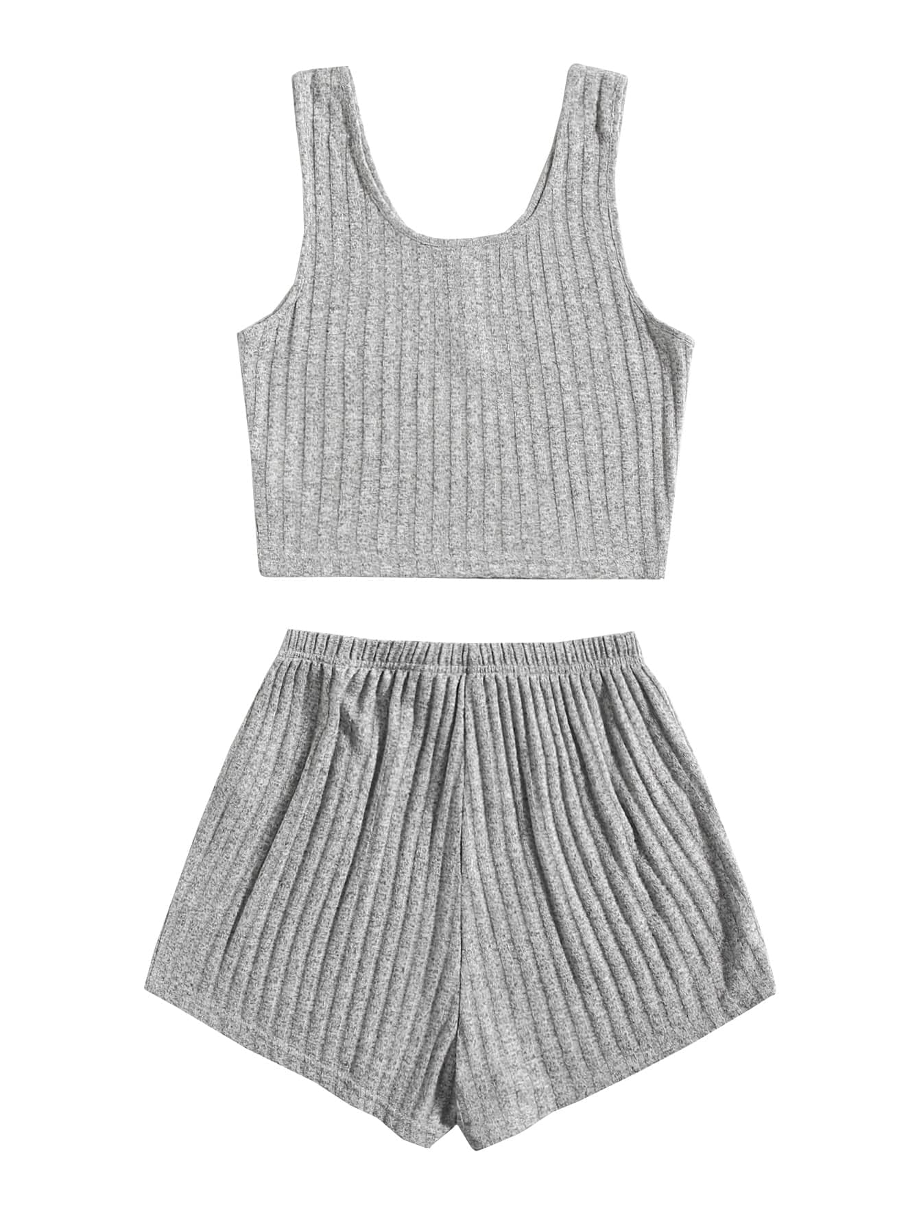 SOLY HUX Women's Ribbed Knit Pajama Set for Sleep & Lounge