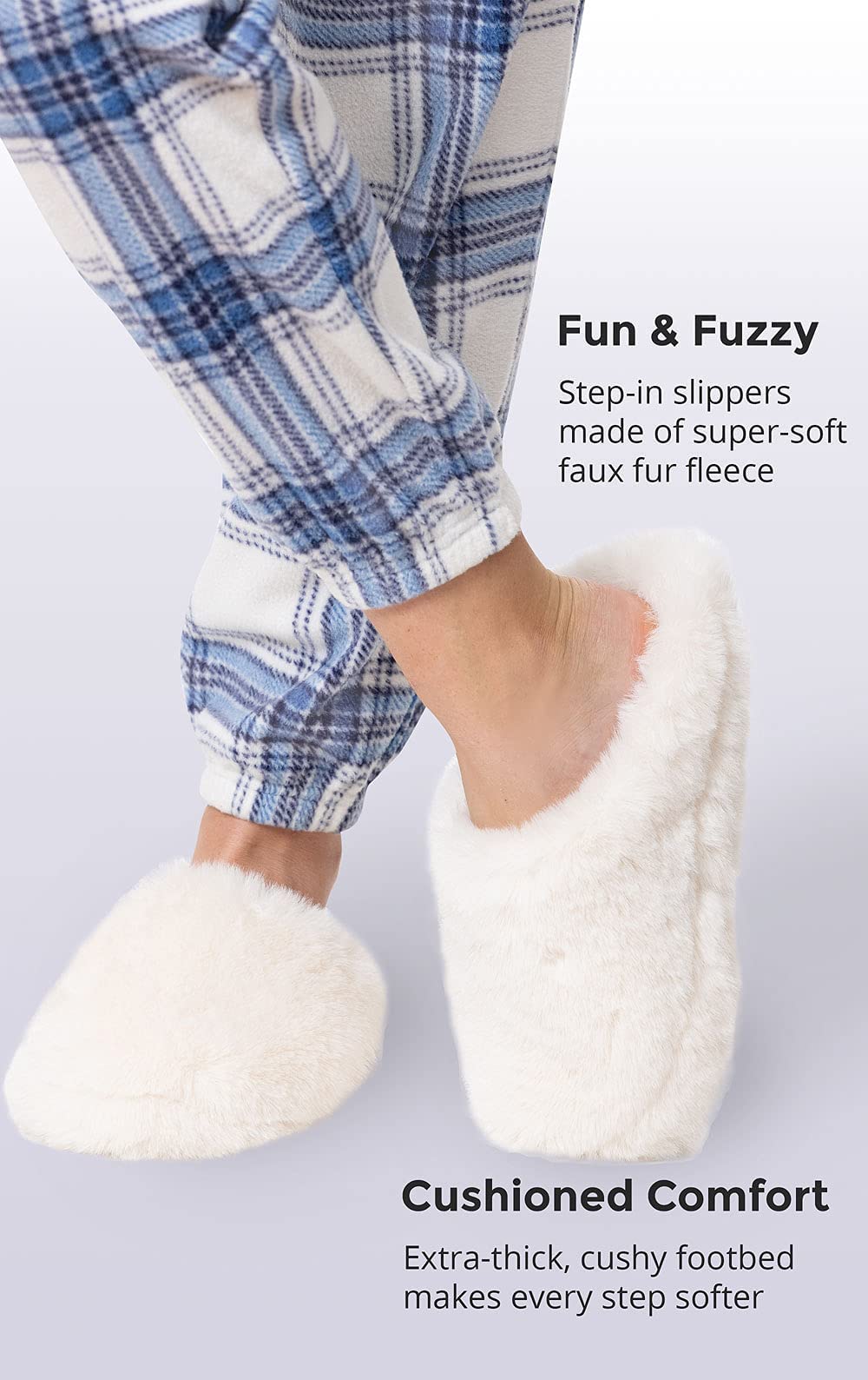 Cozy Women's Fluffy Slippers - Soft Indoor/Outdoor House Shoes for Winter Comfort - Perfect for Relaxing at Home, Lounging & Gift Giving