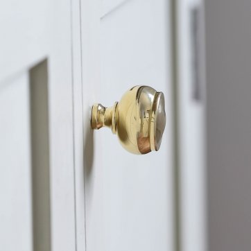 Polished Brass Ovolo Cabinet Knob - Vintage Style Drawer Pulls for Kitchen & Bathroom - Perfect for Cabinets, Dressers, and Furniture Hardware Upgrade