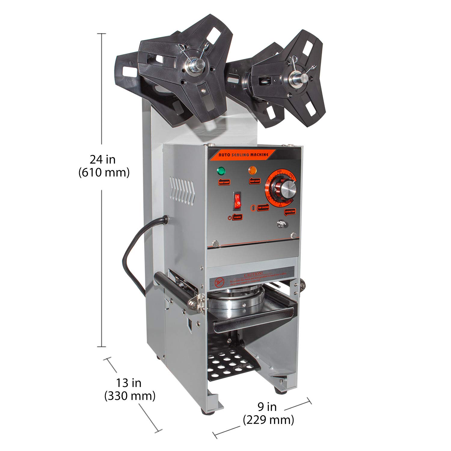 Commercial Boba Tea Cup Sealing Machine - Electric & Manual Cup Sealer for Bubble Tea Shops - 300-500 Cups/Hour - Fits 3.7