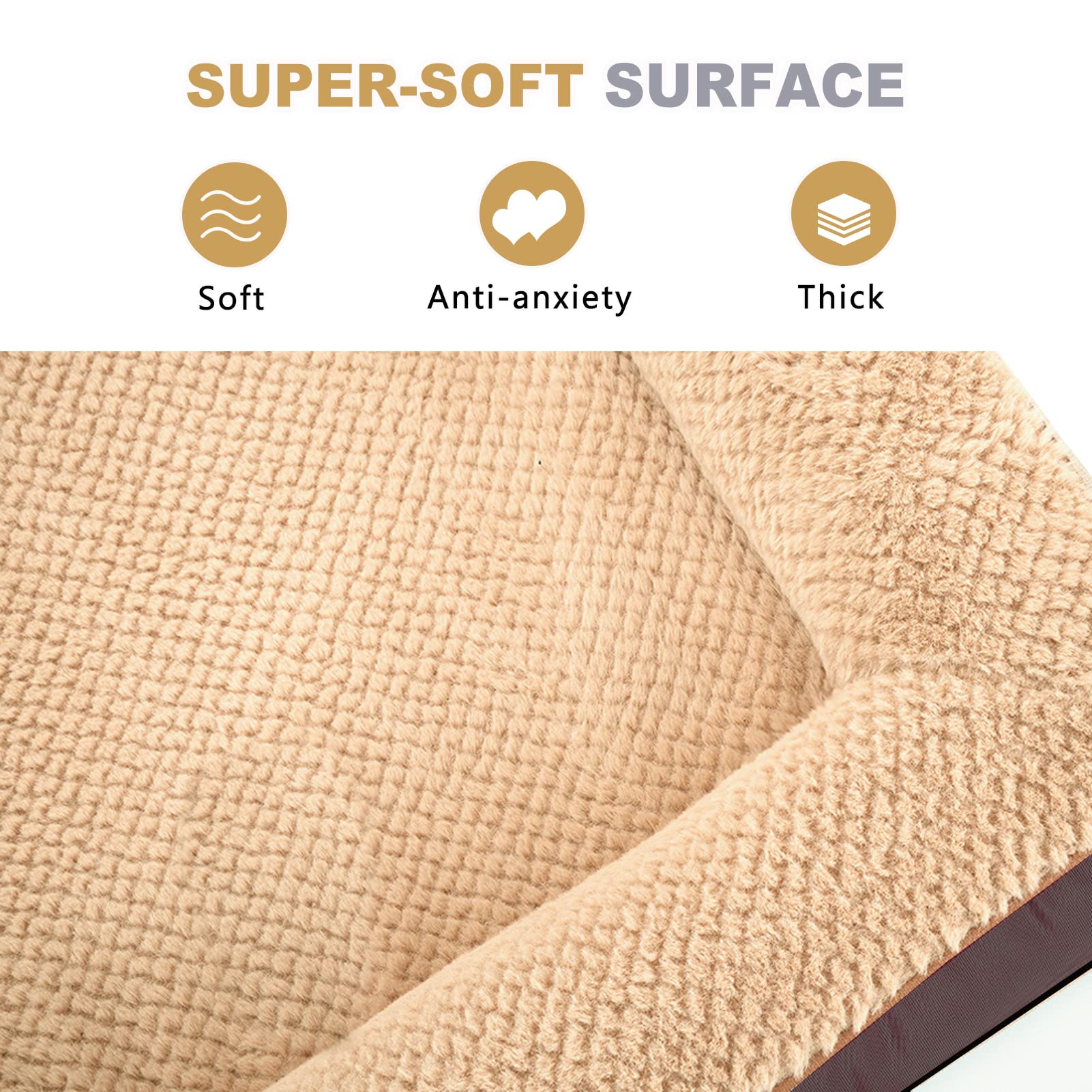 JOYELF Orthopedic Dog Bed for Extra Large Dogs - L-Shaped Memory Foam Sofa Couch with Bolster, Waterproof & Non-Slip Pet Bed, Removable Washable Cover (Coffee) - Perfect for Large Breed Dogs with Joint Pain in Living Rooms & Bedrooms