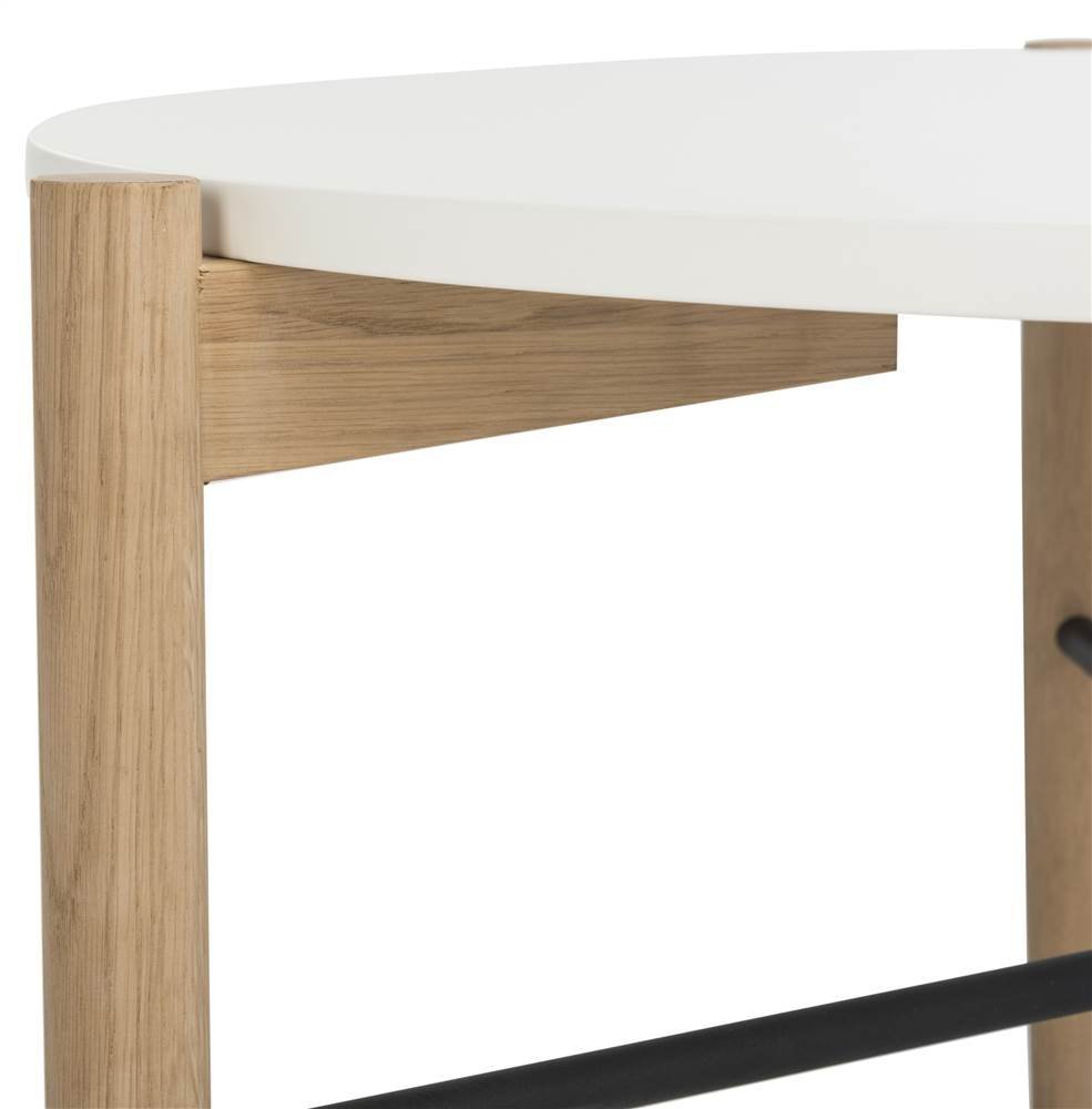 SAFAVIEH Home Collection Thyme Coffee Table - White & Natural Wood Finish - Modern Living Room Furniture for Small Spaces & Apartments
