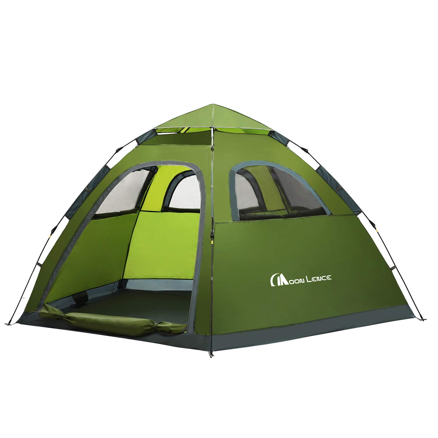 Moon Lence Instant Pop Up Tent - 4-5 Person Family Camping Tent, Waterproof & Windproof Automatic Portable Tent for Camping, Hiking, Mountaineering | Perfect for Backyard, Beach & Outdoor Adventures
