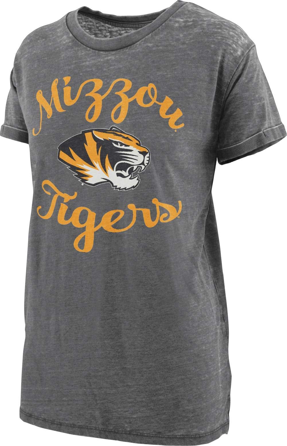 Royce Apparel Women's Vintage Missouri Tigers Mizzou Short Sleeve Boyfriend T-Shirt - Soft Cotton Tee for Game Day, Casual Wear & College Fan Fashion