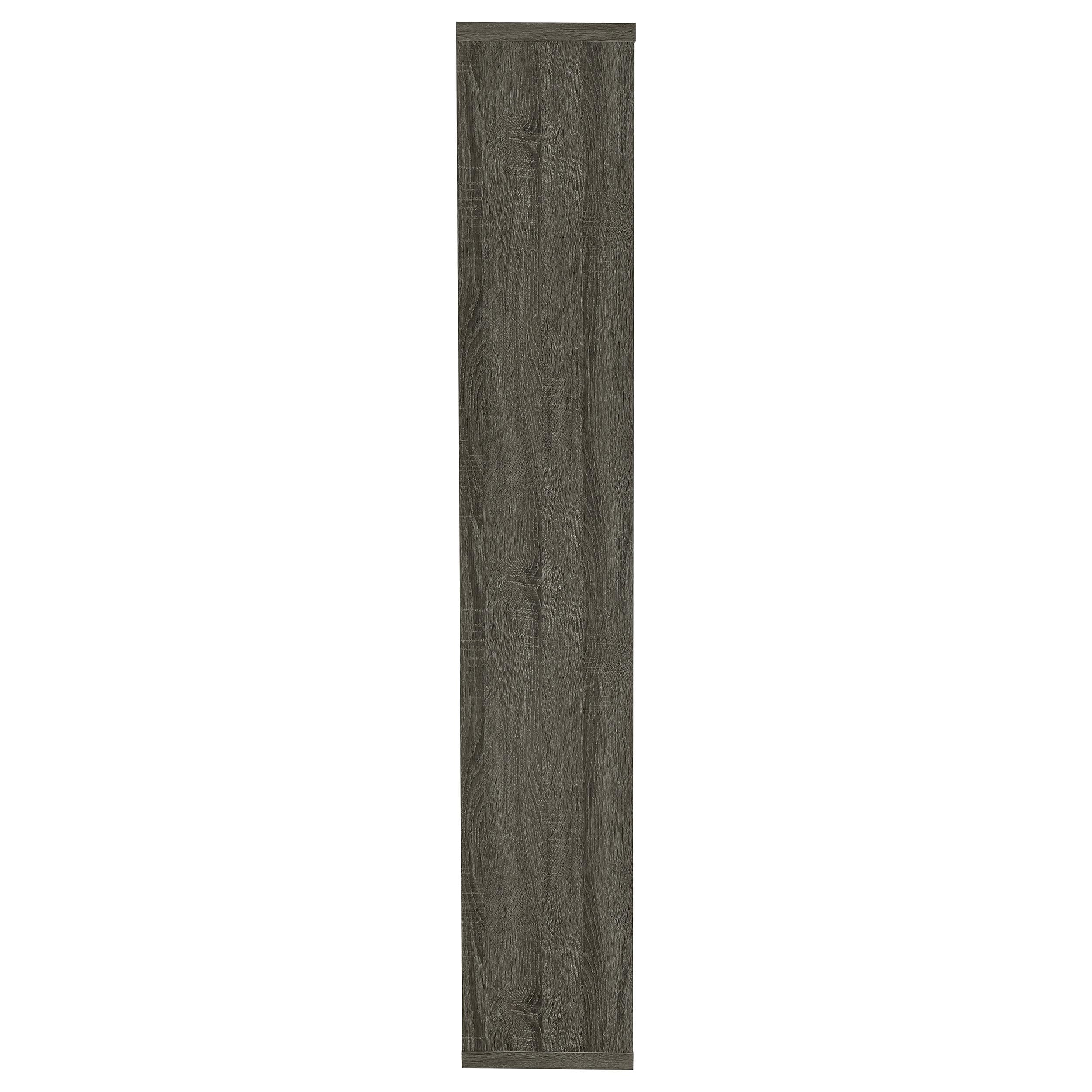 Coaster FINE Furniture 5-Tier Rectangular Bookcase - Weathered Grey Finish, Modern Bookshelf for Living Room, Office & Bedroom Storage & Organization