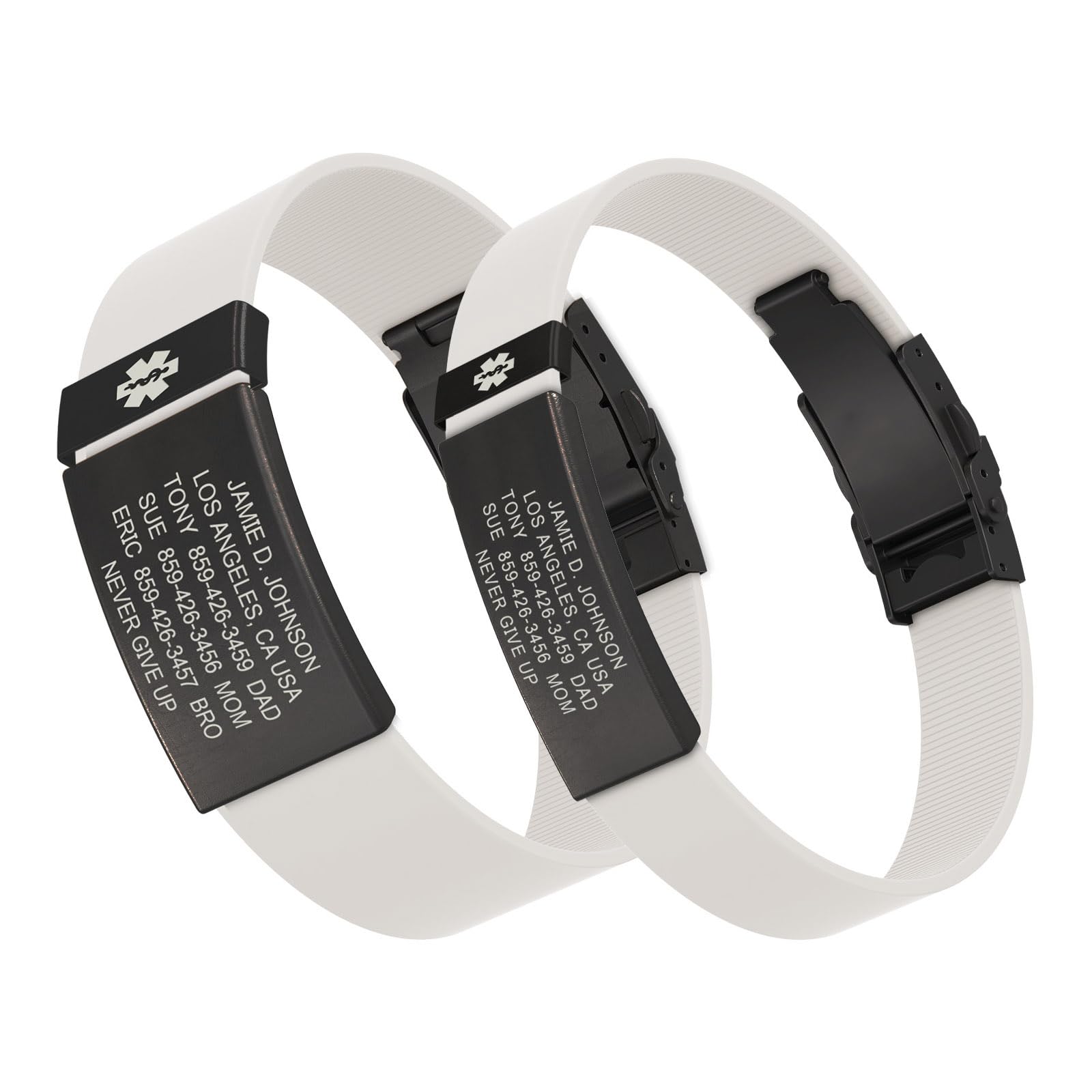 ROAD iD Personalized Medical ID Bracelet - Premium Silicone Wristband with Engraved Medical Alert Badge & Secure Clasp - Ideal for Runners, Cyclists, Travelers & Emergency Medical Identification