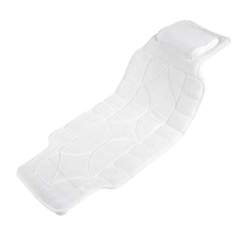 Luxury Bath Pillow Mat - Soft Polyester Fiber Full Body SPA Bathtub Cushion with 10 Strong Suction Cups - Supports Head, Neck & Spine - Perfect for Relaxing Baths, Spa Days & Home Hydrotherapy