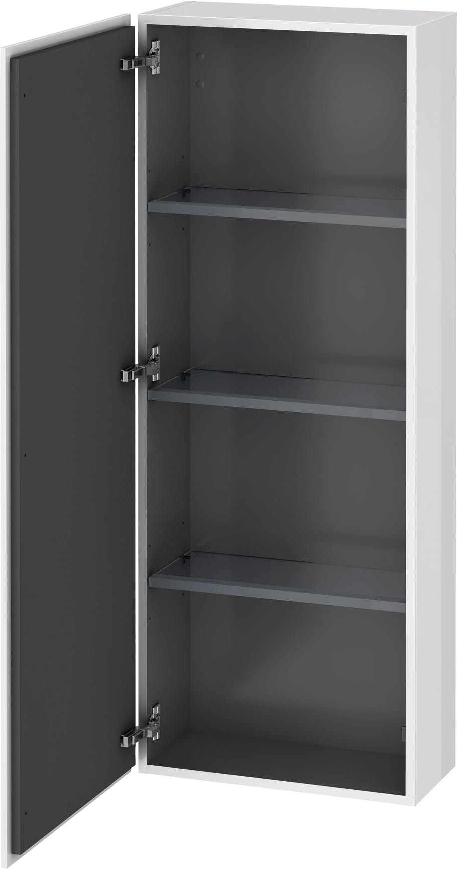 Duravit L-Cube Semi-Tall Bathroom Cabinet in White - Modern Storage Solution for Toiletries & Towels