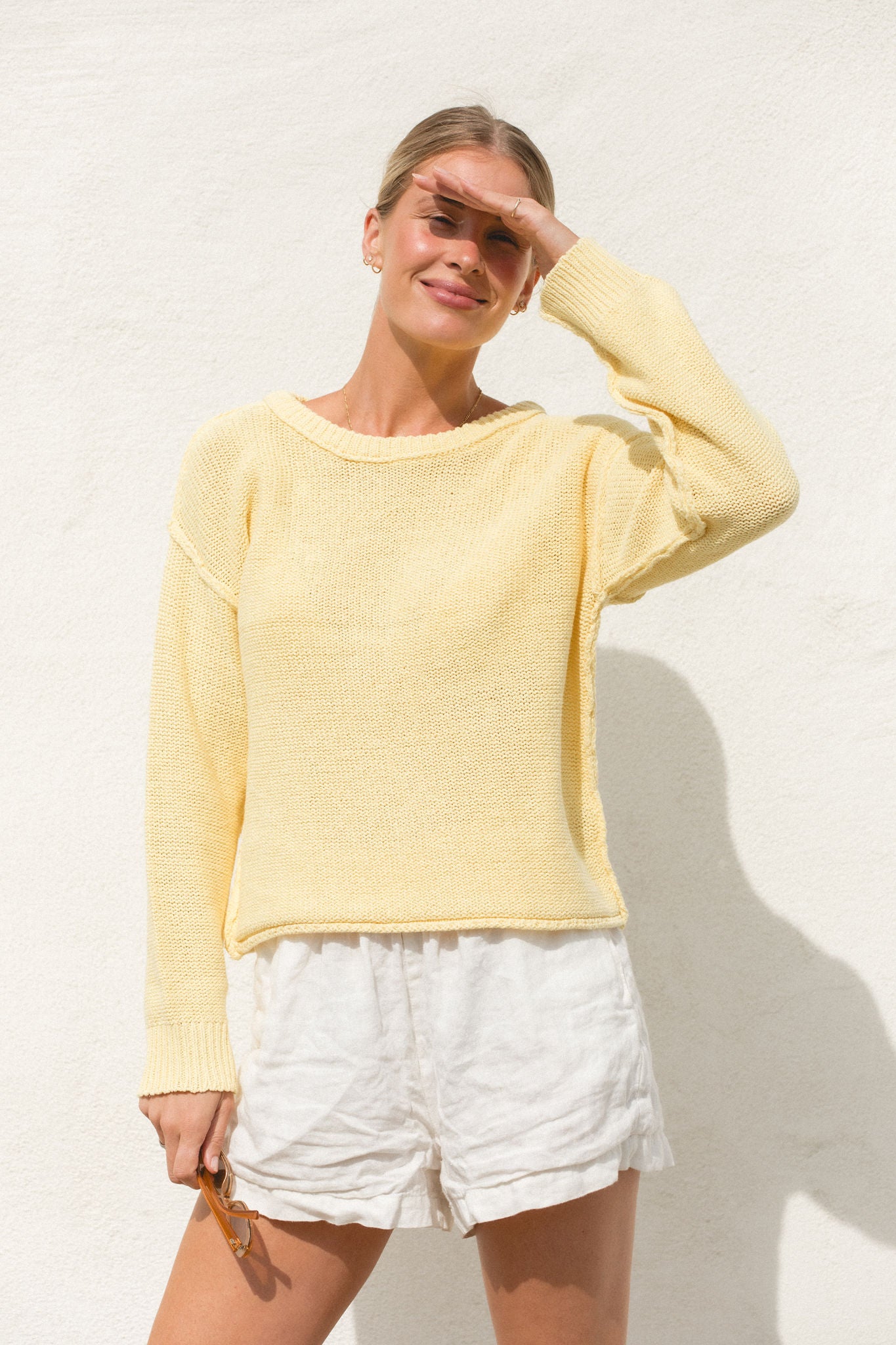 Soft Cotton Knit Sweater for Women - Cozy Pullover with Sunrise Design | Perfect for Fall & Winter Layering, Casual Outfits and Office Wear