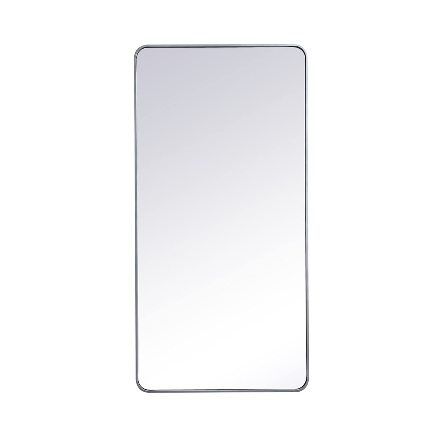 Silver 30x60 Soft Corner Metal Mirror - Elegant Decor for Bathroom & Bedroom