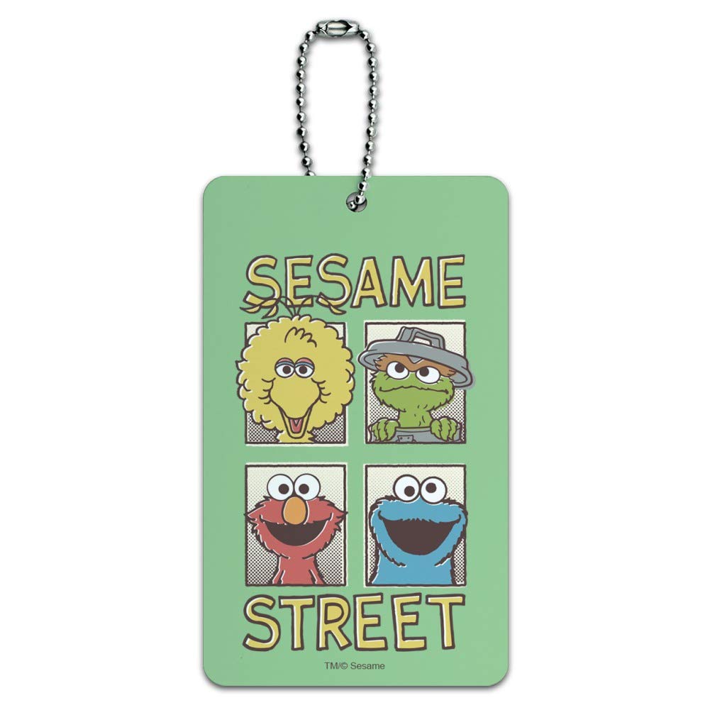 Vintage Sesame Street Comic Panels Luggage Tag - Personalized Carry-On Suitcase ID Tag for Travel, Kids & Disney Fans - Perfect for Airports, Cruise Ships & Family Vacations