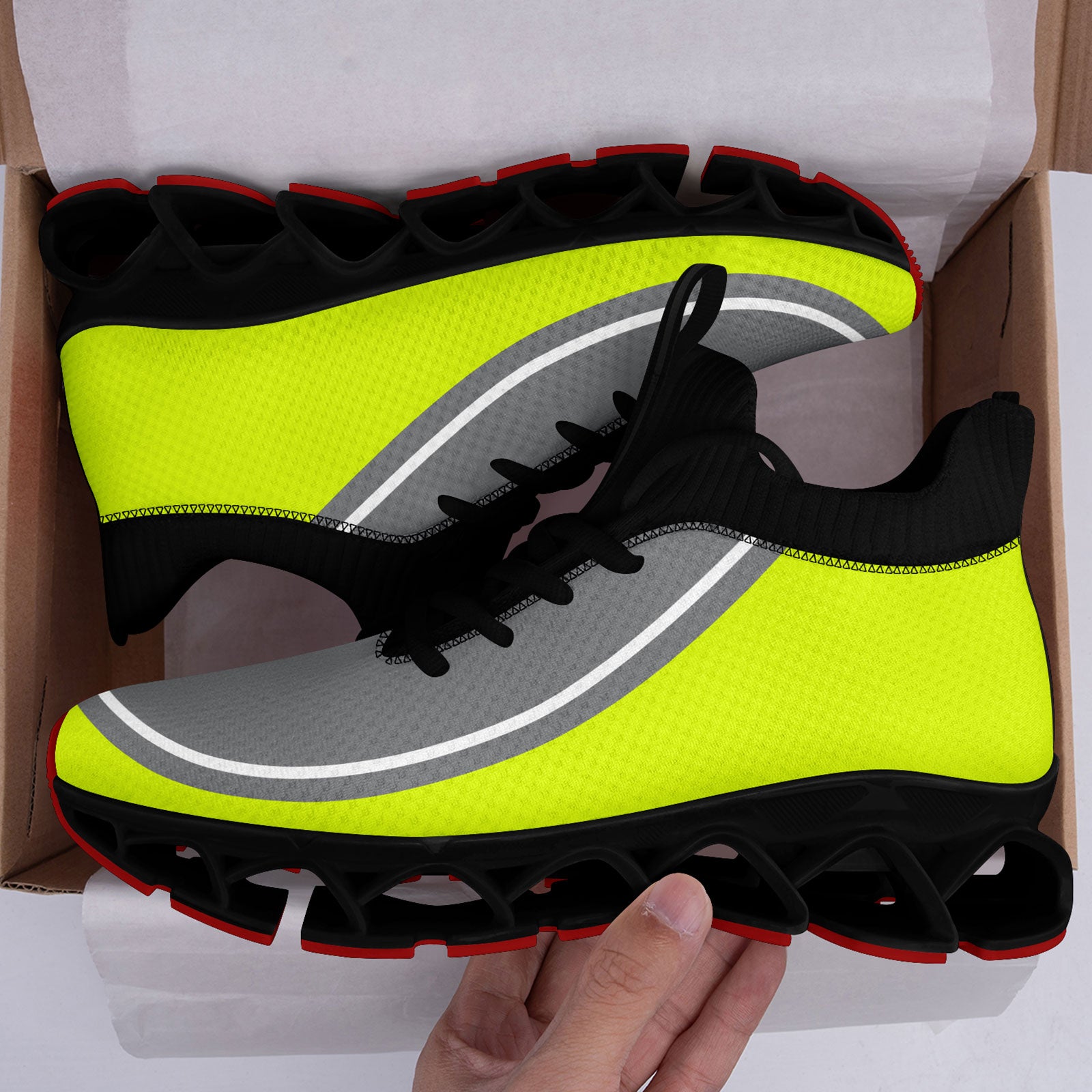 Custom Green & Gray Maxsoul Personalized Sneakers - Breathable Comfort Shoes for Men & Women (FN030XD D020388) - Perfect for Running, Gym Workouts & Casual Wear