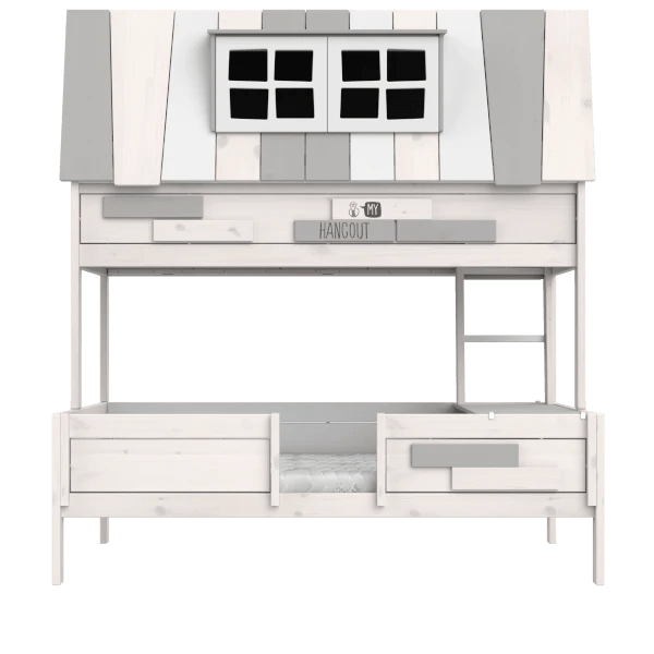 House Bed Frame 140x200 cm - Kids Playhouse Bed with Safety Rails - Perfect for Children's Bedroom & Playroom Decor