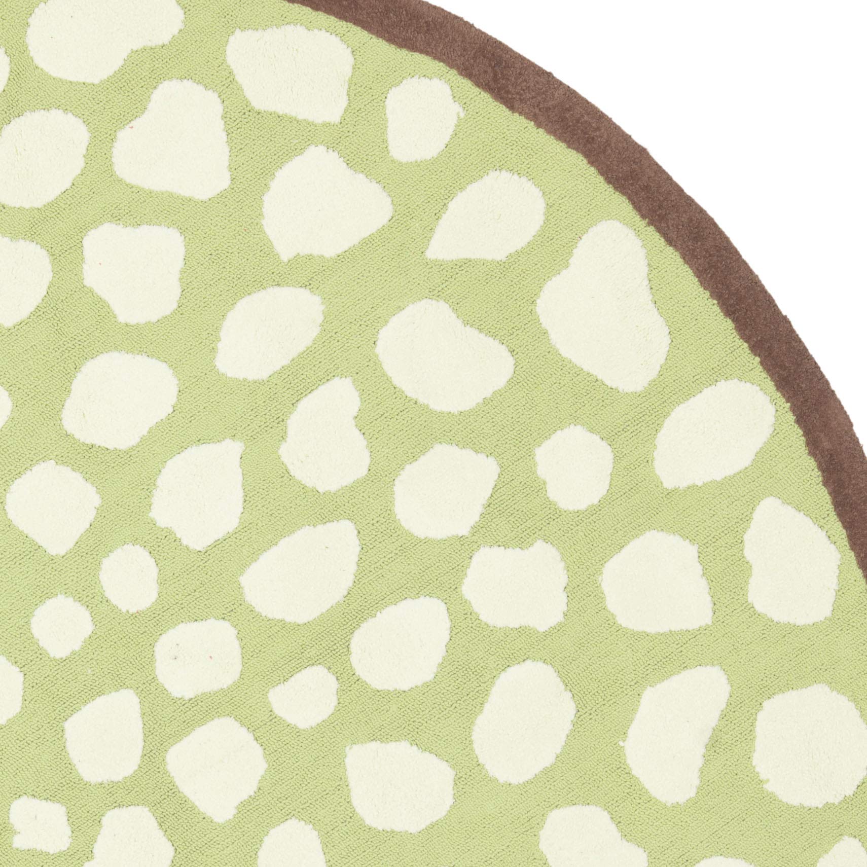 SAFAVIEH Kids Collection 6-Foot Round Green Ivory SFK219A Leopard Print Cotton Area Rug for Nursery, Playroom & Bedroom Decor