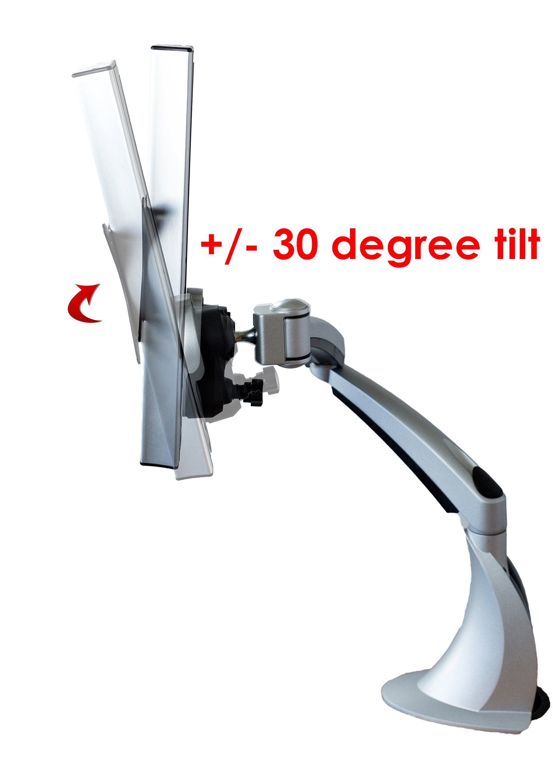 Mount-It! Adjustable Monitor Desk Mount - Full Motion Swivel & Tilt Stand with Quick Release Arm & Grommet Base for Single Screen (22-35 Inch) - Perfect for Home Office, Gaming Setup & Workspace Ergonomics