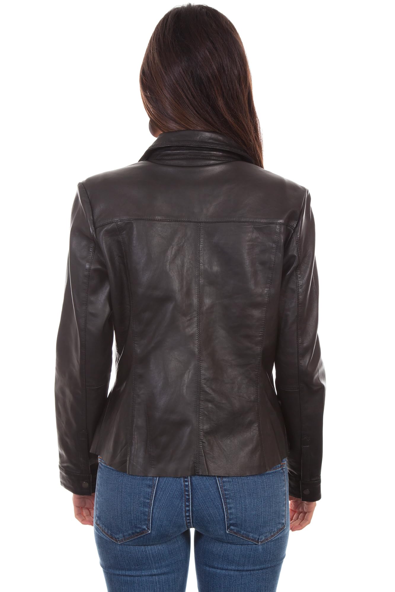 Stylish Scully Black Lamb Leather Jacket for Women - Contemporary Fashion Outerwear for Casual Wear, Night Out & Fall Season