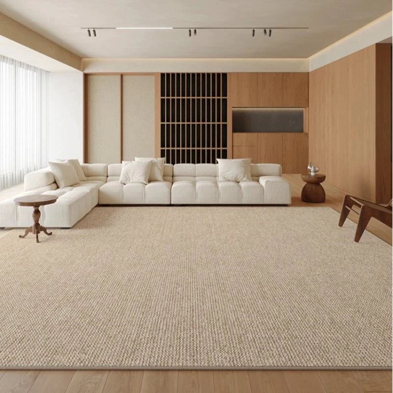 Talia Minimalist Cotton Linen Waterproof Spillproof Area Rug - Soft & Durable Floor Mat for Living Room, Bedroom, Nursery | Easy Clean Home Decor