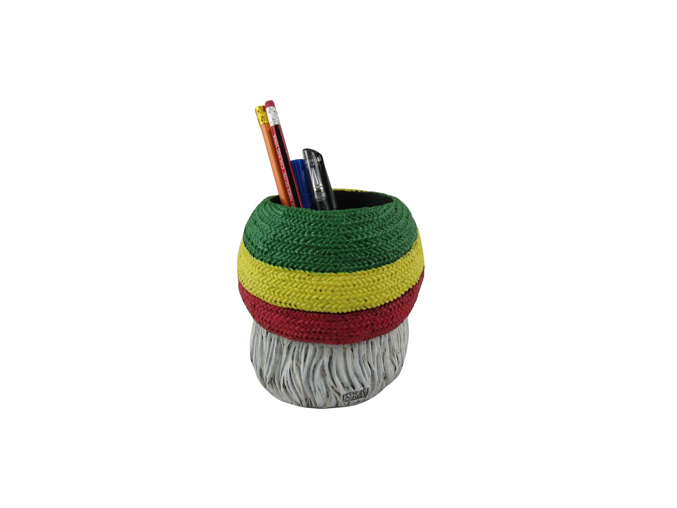 Rasta Gnome Pen Holder – 'Don't Bogart It' Rastafari Gnome with Beanie | Desk Organizer, Pencil Holder & Makeup Brush Storage | Perfect for Office, Home & Gift Giving
